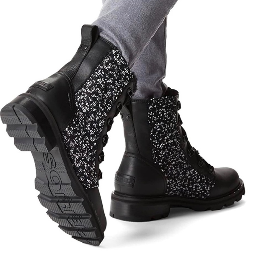 SOREL LENNOX LACE COZY WP BLACK BOOT Size: 8 - Picture 4 of 14